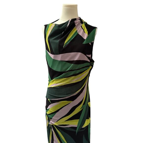 Women’s Donna Morgan Green & Lime Long Bodycon Cocktail Dress Sz 14 - Picture 2 of 4